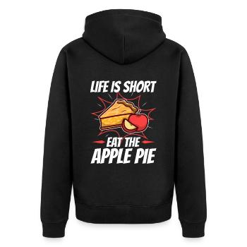 La vie est courte manger le gâteau - Veste à capuche bio Premium Unisexe - noir - Dos - Nico (187cm)
