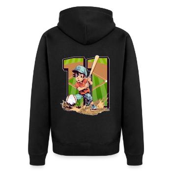 Baseball Birthday - 11 years old boy - 11. - Unisex Premium Organic Zip Hoodie - black - Back - Nico (187cm)