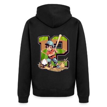 Baseball Birthday - 12 years old boy - 12. - Unisex Premium Organic Zip Hoodie - black - Back - Nico (187cm)