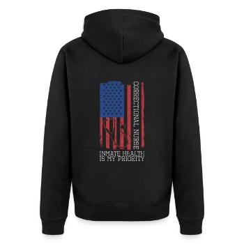Patriotisches Justizvollzugs-rn-design Für - Veste à capuche bio Premium Unisexe - noir - Dos - Nico (187cm)