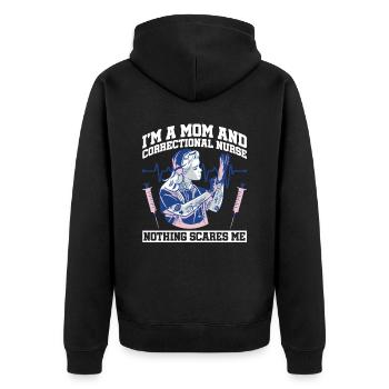 Forensisches Pflegedesign Für Die Mutter Der - Unisex Premium Organic Zip Hoodie - black - Back - Nico (187cm)