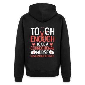 Correctional Nurse Design Für - Unisex Premium Organic Zip Hoodie - black - Back - Nico (187cm)