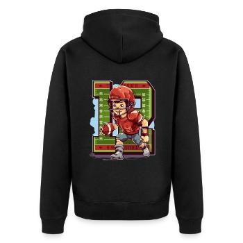 American Football Birthday - 12 Years Age - Unisex Premium Organic Zip Hoodie - black - Back - Nico (187cm)