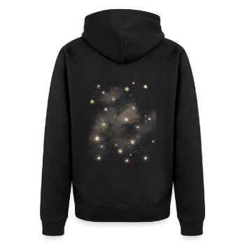 Celestial Space Aesthetics Galaxy Stars - Unisex Premium Organic Zip Hoodie - black - Back - Nico (187cm)