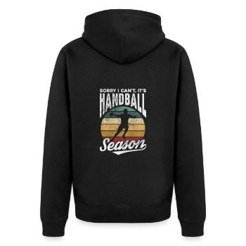Handball Handball Player Handball Player Sports Gift - Unisex Premium Organic Zip Hoodie - black - Back - Nico (187cm)