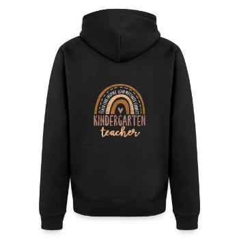 Kindergarten - Unisex Premium Bio Zip Hoodie - Schwarz - Hinten - Nico (187cm)