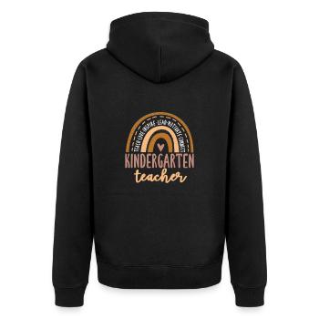 Kindergarten Child School Enrollment School Gift - Unisex Premium Organic Zip Hoodie - black - Back - Nico (187cm)