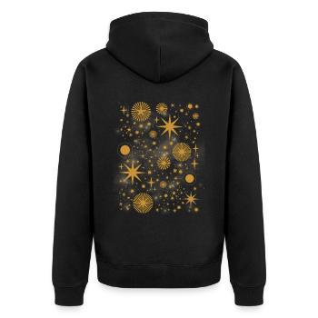 Sorcière Esthétique Céleste Vintage Croissant de Lune Soleil - Veste à capuche bio Premium Unisexe - noir - Dos - Nico (187cm)