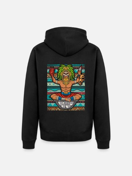 Mexican Aztec warrior Aztecs - Unisex Premium Organic Zip Hoodie - black