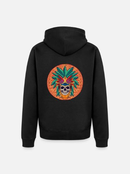 Mexican Aztec warrior Aztecs - Unisex Premium Organic Zip Hoodie - black