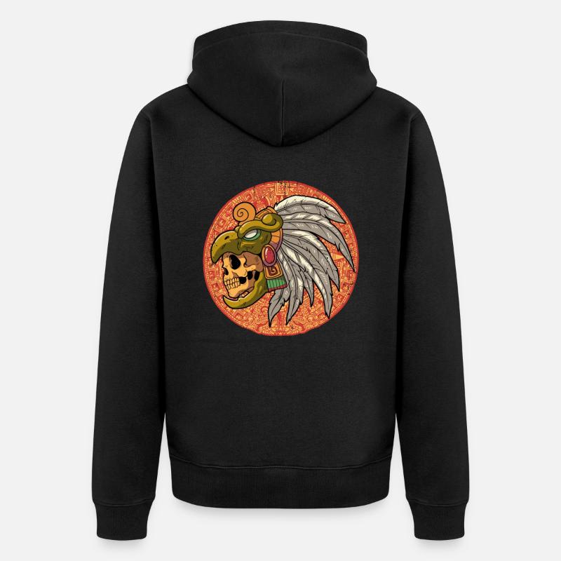 Guerrier aztèque mexicain Aztèques - Veste à capuche bio Premium Unisexe - noir