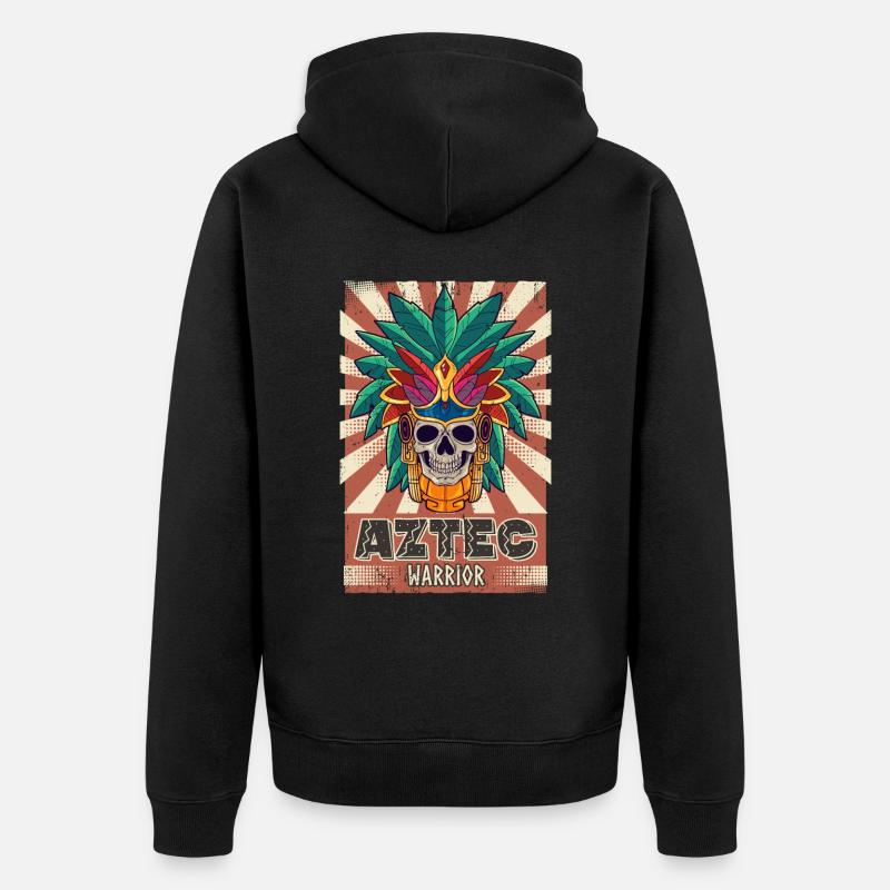 Guerrier aztèque mexicain Aztèques - Veste à capuche bio Premium Unisexe - noir