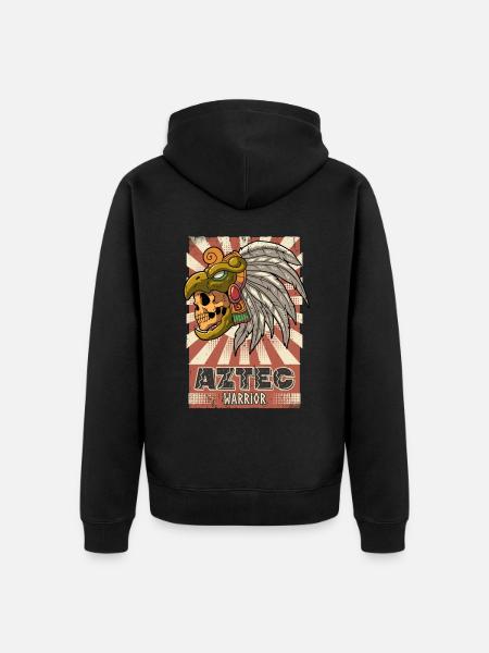 Mexican Aztec warrior Aztecs - Unisex Premium Organic Zip Hoodie - black