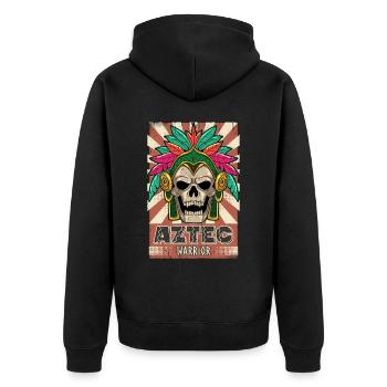 Mexican Aztec warrior Aztecs - Unisex Premium Organic Zip Hoodie - black - Back - Nico (187cm)