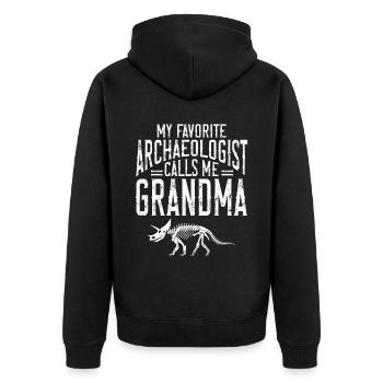 Archaeologist Gift Archaeology - Unisex Premium Organic Zip Hoodie - black - Back - Nico (187cm)