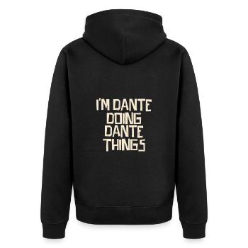 I'm Dante doing Dante things - Unisex Premium Bio Zip Hoodie - Schwarz - Hinten - Nico (187cm)