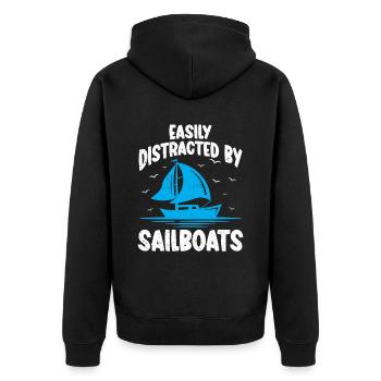 Voilier Cadeau Voilier Capitaine de navigation - Veste à capuche bio Premium Unisexe - noir - Dos - Nico (187cm)