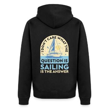 Voilier Cadeau Voilier Capitaine de navigation - Veste à capuche bio Premium Unisexe - noir - Dos - Nico (187cm)