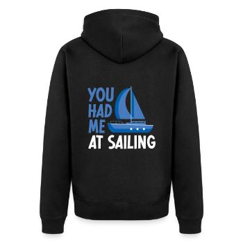 Voilier Cadeau Voilier Capitaine de navigation - Veste à capuche bio Premium Unisexe - noir - Dos - Nico (187cm)
