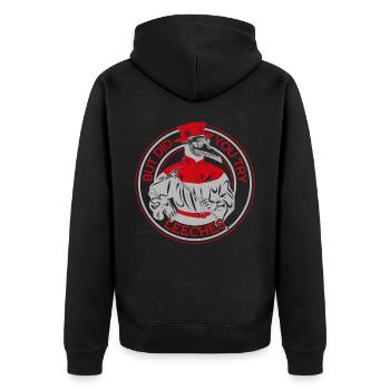 Pestdoktor Mittelalter Doctor Arzt Doktor - Unisex Premium Bio Zip Hoodie - Schwarz - Hinten - Nico (187cm)