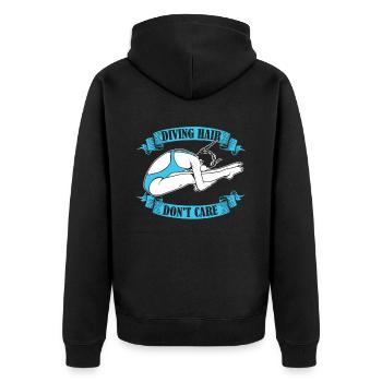 Diving Diving Funny - Unisex Premium Organic Zip Hoodie - black - Back - Nico (187cm)
