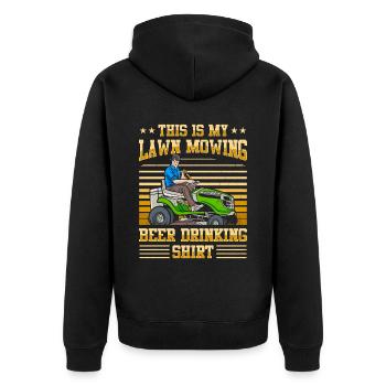 Lawn mowing, lawn mowers, gardeners, gardening - Unisex Premium Organic Zip Hoodie - black - Back - Nico (187cm)