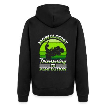 Lawn mowing Lawn mowers Gardeners Horticulture - Unisex Premium Organic Zip Hoodie - black - Back - Nico (187cm)