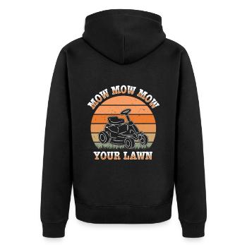 Lawn mowing Lawn mowers Gardeners Horticulture - Unisex Premium Organic Zip Hoodie - black - Back - Nico (187cm)