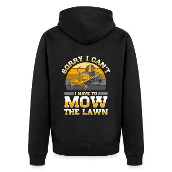 Lawn mowing Lawn mowers Gardeners Horticulture - Unisex Premium Organic Zip Hoodie - black - Back - Nico (187cm)