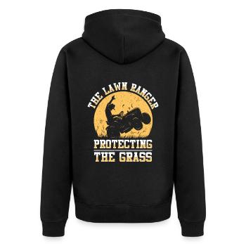 Lawn mowing Lawn mowers Gardeners Horticulture - Unisex Premium Organic Zip Hoodie - black - Back - Nico (187cm)