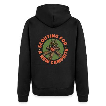 Pfadfinder Feuer - Unisex Premium Bio Zip Hoodie - Schwarz - Hinten - Nico (187cm)