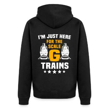 Gartenbahn Modelleisenbahn - Unisex Premium Bio Zip Hoodie - Schwarz - Hinten - Nico (187cm)