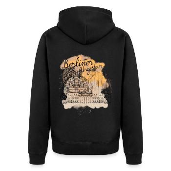 Berlin Reichsttag Bundestag Berliner - Unisex Premium Bio Zip Hoodie - Schwarz - Hinten - Nico (187cm)