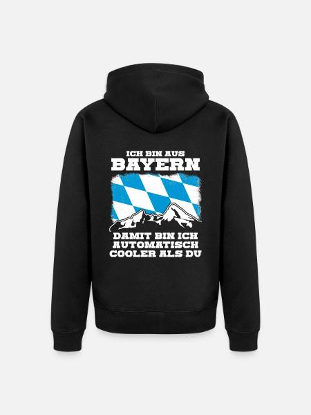 Bayern Flagge - Unisex Premium Bio Zip Hoodie - Schwarz