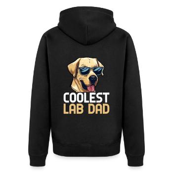COOLEST LAB DAD - Unisex Premium Organic Zip Hoodie - black - Back - Nico (187cm)
