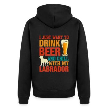 JE VEUX JUSTE BOIRE DE LA BIÈRE ET TRAÎNER AVEC MON LABRADOR - Veste à capuche bio Premium Unisexe - noir - Dos - Nico (187cm)