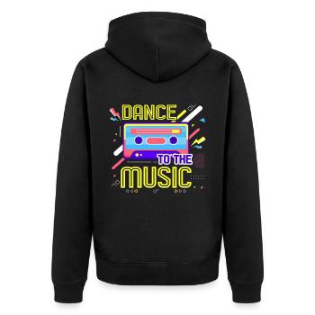 80s Retro CostumeTheme Party Costume 90s Party - Unisex Premium Organic Zip Hoodie - black - Back - Nico (187cm)