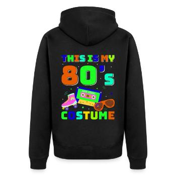 80s Retro CostumeTheme Party Costume 90s Party - Unisex Premium Organic Zip Hoodie - black - Back - Nico (187cm)