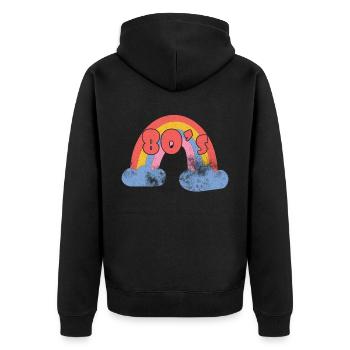 80s Retro CostumeTheme Party Costume 90s Party - Unisex Premium Organic Zip Hoodie - black - Back - Nico (187cm)