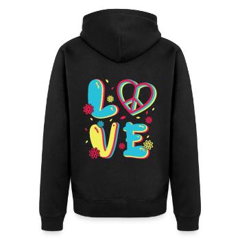 80s Retro CostumeTheme Party Costume 90s Party - Unisex Premium Organic Zip Hoodie - black - Back - Nico (187cm)