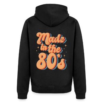 80s Retro CostumeTheme Party Costume 90s Party - Unisex Premium Organic Zip Hoodie - black - Back - Nico (187cm)
