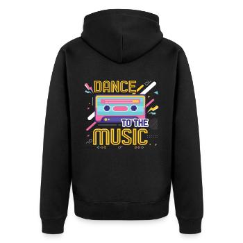 80s Retro CostumeTheme Party Costume 90s Party - Unisex Premium Organic Zip Hoodie - black - Back - Nico (187cm)