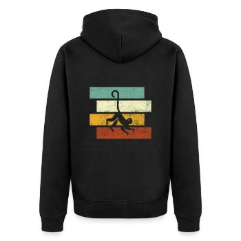 Singe Rétro - Veste à capuche bio Premium Unisexe - noir - Dos - Nico (187cm)