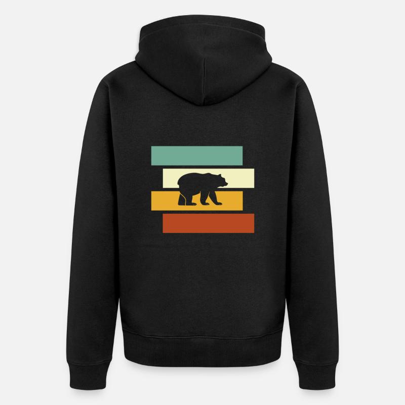 Ours Rétro - Veste à capuche bio Premium Unisexe - noir