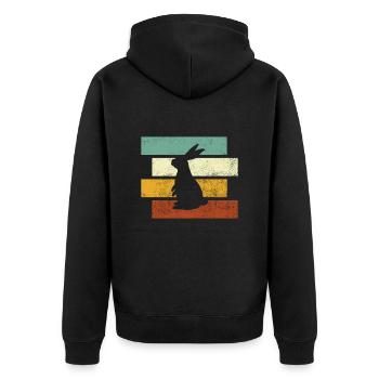 Lapin Rétro - Veste à capuche bio Premium Unisexe - noir - Dos - Nico (187cm)