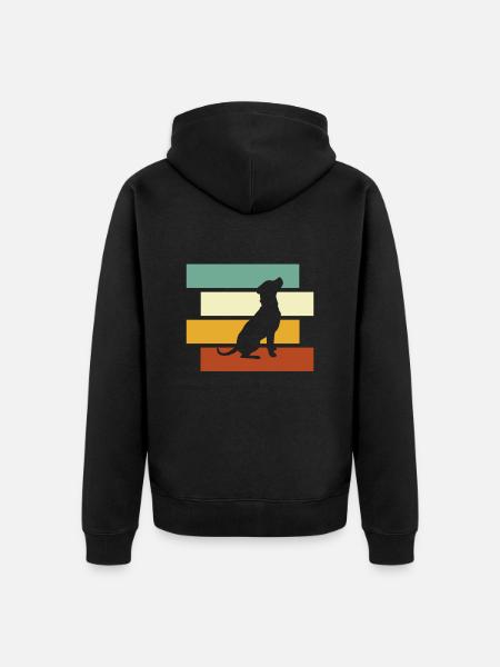 Dog Retro - Unisex Premium Organic Zip Hoodie - black