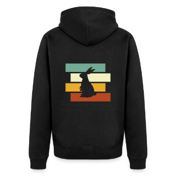 Lapin Rétro - Veste à capuche bio Premium Unisexe - noir - Dos - Nico (187cm)