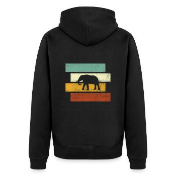 Éléphant Rétro - Veste à capuche bio Premium Unisexe - noir - Dos - Nico (187cm)