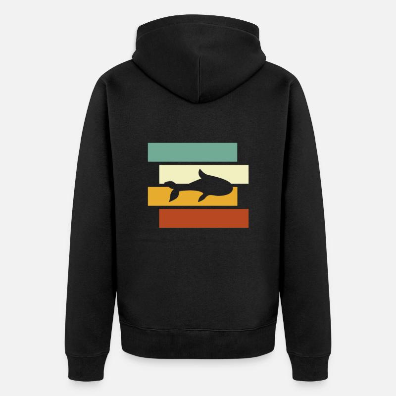 Poisson Rétro - Veste à capuche bio Premium Unisexe - noir