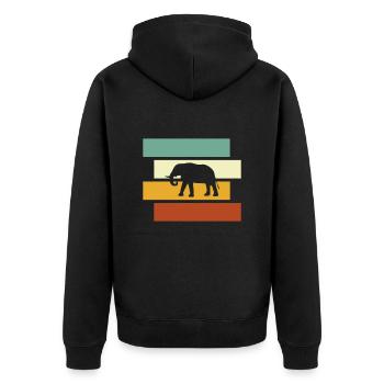 Éléphant Rétro - Veste à capuche bio Premium Unisexe - noir - Dos - Nico (187cm)